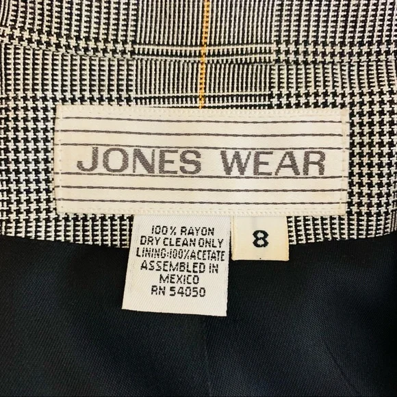 Vintage Jones Wear Plaid Double Breasted Blazer Sz 8 - Picture 14 of 14